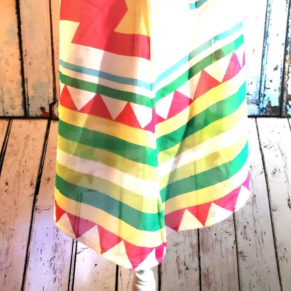 Kaktus Sheer Southwest Tunic Top Size L Bright Colors Contemporary New Retro - Picture 5 of 12